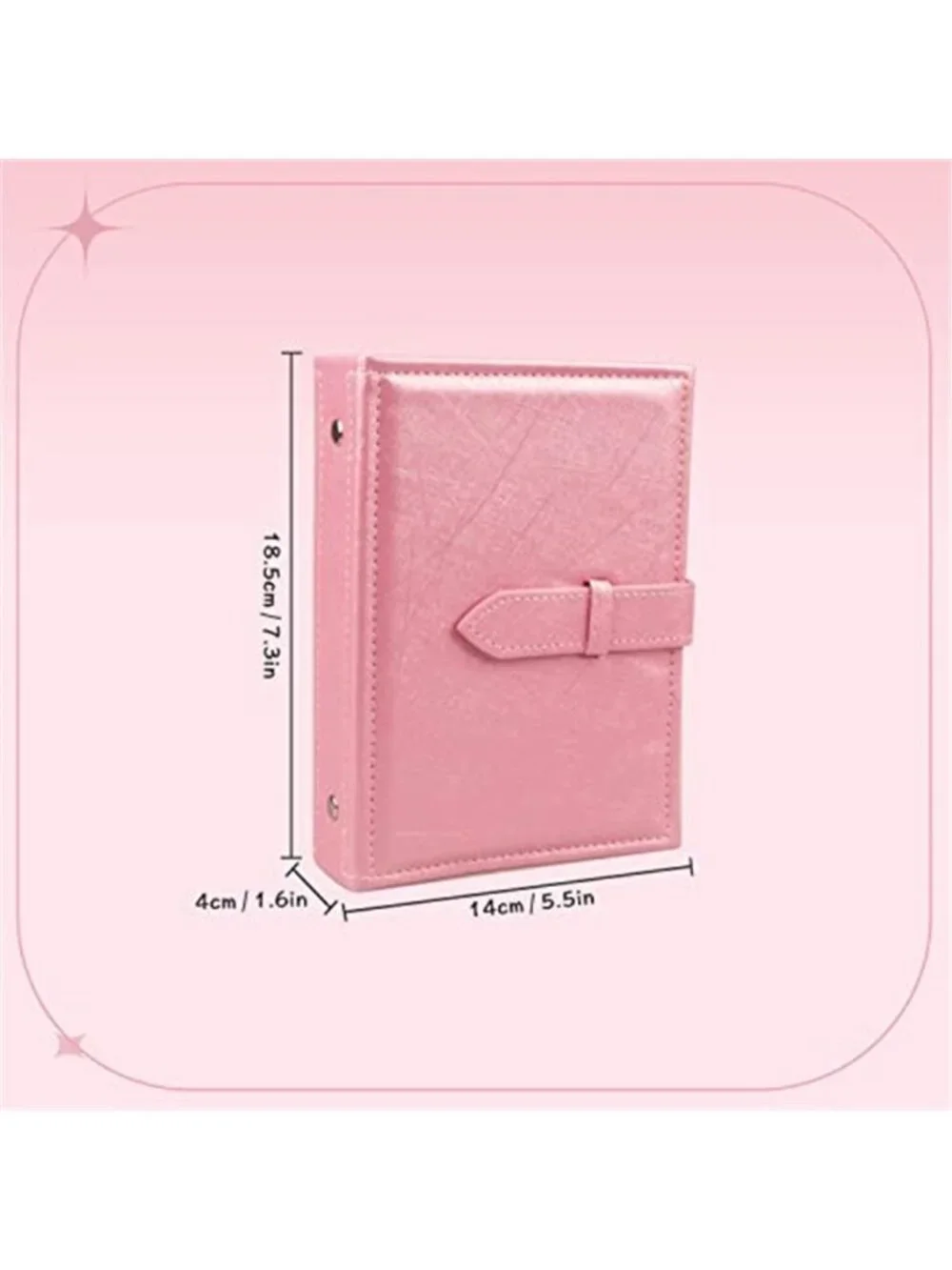 Pink Earring Organizer Book Holder Travel Case Faux Leather Holds 42 Pairs